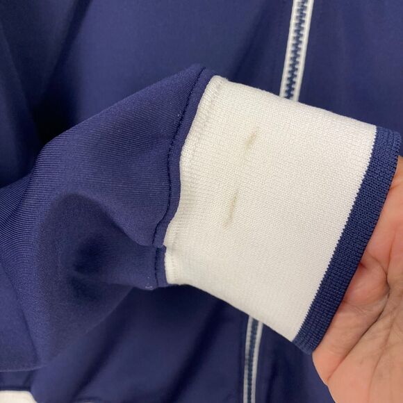 F&G Tech Golf Jacket Sweater Full Zip Size‎ M Blue White Pockets Logo - Picture 9 of 15